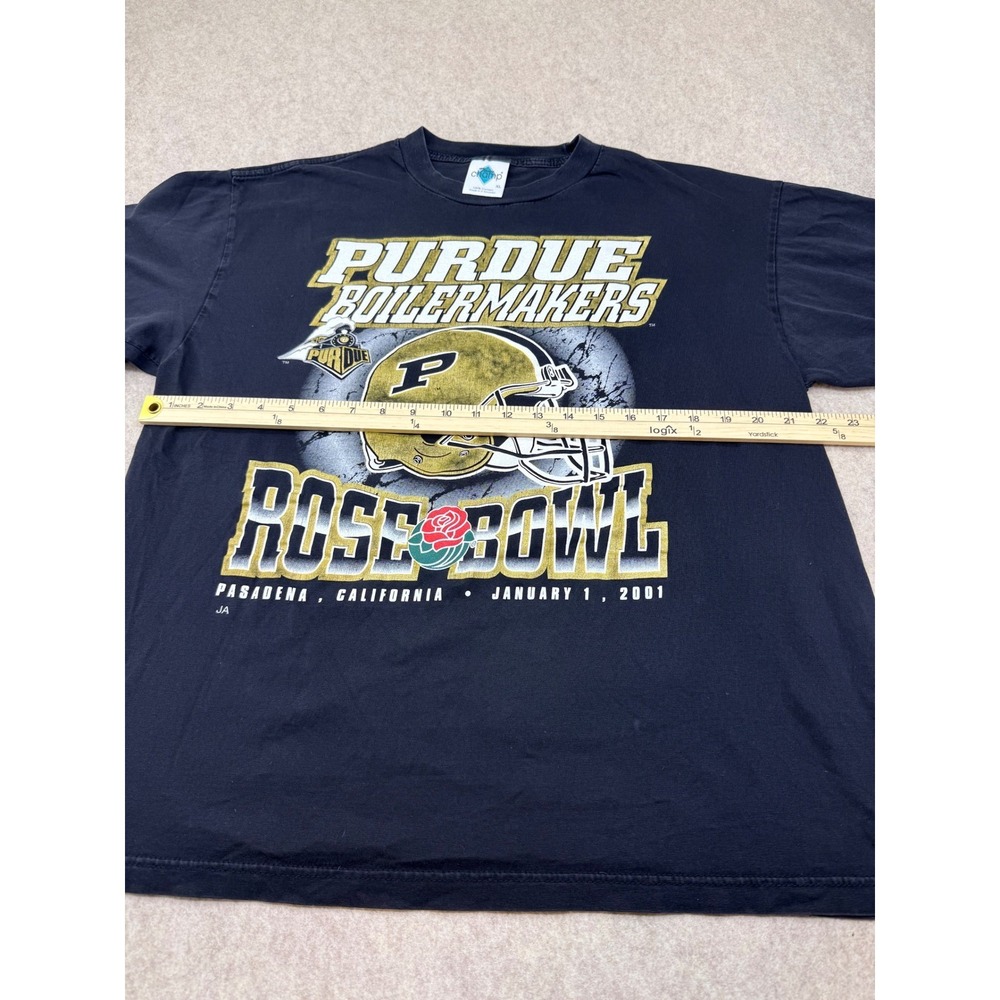 Vintage Purdue Boilermakers 2001 Rose Bowl T-Shirt Mens XL Black Team Champ NCAA - Picture 5 of 7